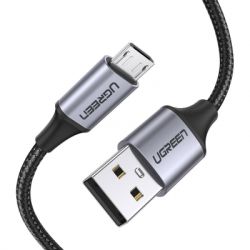 ���� ������ USB 2.0 AM to Micro 5P 0.5m 2A US290 black Ugreen (60145)