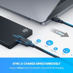 Дата кабель USB-C 3.1 to Micro USB 3.0 1.0m 3A US312 black Ugreen (20103) - Картинка 8