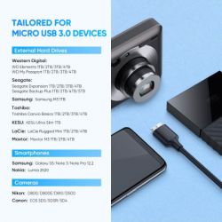 Дата кабель USB-C 3.1 to Micro USB 3.0 1.0m 3A US312 black Ugreen (20103) - Картинка 9