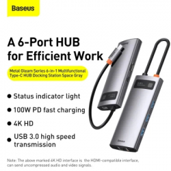 ������������ Baseus USB-C 6-in-1 (CAHUB-CW0G) - �������� 10