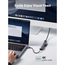 ������������ Ugreen USB-C to 4xUSB 3.0 + HDMI CM417 gray (20197) - �������� 5