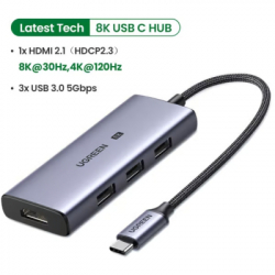  Ugreen USB-C 4-in-1 3xUSB 3.0 + HDMI CM500 gray (50629) -  5