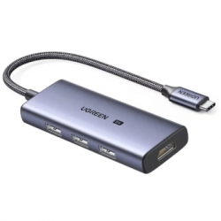  Ugreen USB-C 4-in-1 3xUSB 3.0 + HDMI CM500 gray (50629)
