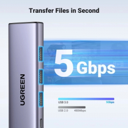 ������������ UGREEN USB-C to HDMI + 3xUSB 3.0 + PD CM511 gray (15596) - �������� 6