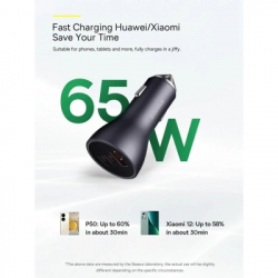 Зарядное устройство Baseus 1xUSB + 2xUSB-C 65W Golden Contactor Pro dark gray (CGJP010013) - Картинка 10