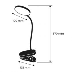 Настольная лампа Eurolamp 5W 400Lm 2800-6500K Type-C+Battery 2400mAh (LED-TLB-5W(P)) - Картинка 3