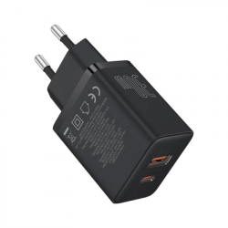   Baseus 1xUSB-C 30W + 1xUSB black (P10111404113-00) -  5