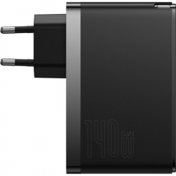 �������� ������� Baseus 2xUSB-C 140W + 1xUSB GaN + cable USB-C to USB-C black (CCGP100201) - �������� 3