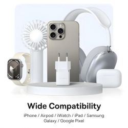   Baseus 1xUSB-C 20W + 1xUSB white + cable USB-C to USB-C 60W 1.0m (P10111608213-01) -  9