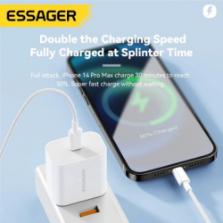 �������� ������� Essager USB-C PD20W + cable USB-C to Lightning white (EFJB02-XBL02-T) - �������� 5