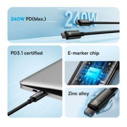 ���� ������ USB-C to USB-C 2.0m 240W Black Baseus (CAWJ040101) - �������� 8