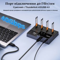 Док-станция для накопителей Maiwo 4*NVMe M.2 SSD Key M/B+M to USB4.0 USB-C 40Gbps (K3015P4) - Картинка 4