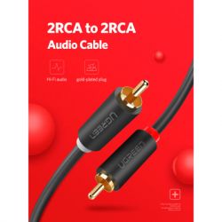 Кабель мультимедійний 2xRCA M to 2xRCA M 3.0m AV104 black Ugreen (10519) - Картинка 5