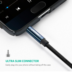 ������ �������������� 3.5mm M to 3.5mm M 0.5m 90� corner AV112 blue Ugreen (60178) - �������� 5