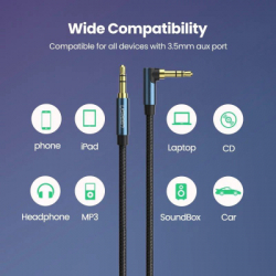   3.5mm M to 3.5mm M 1.5m 90 corner AV112 blue Ugreen (60180) -  3
