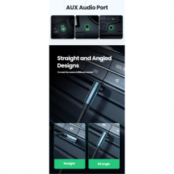   3.5mm M to 3.5mm M 1.5m 90 corner AV112 blue Ugreen (60180) -  5