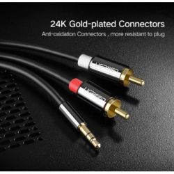 ������ �������������� 3.5mm M to 2xRCA M 1.0m AV116 black Ugreen (10749) - �������� 5