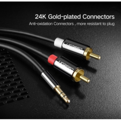 Кабель мультимедійний 3.5mm M to 2xRCA M 2.0m AV116 black Ugreen (10584) - Картинка 5