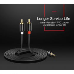 ������ ������������� 3.5mm M to 2xRCA M 5.0m AV116 black Ugreen (10591) - �������� 12