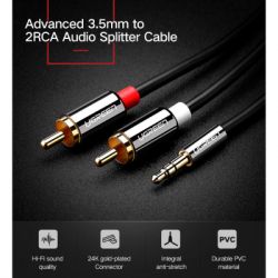 ������ ������������� 3.5mm M to 2xRCA M 5.0m AV116 black Ugreen (10591) - �������� 4
