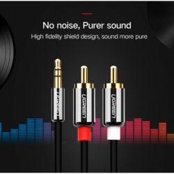 ������ ������������� 3.5mm M to 2xRCA M 5.0m AV116 black Ugreen (10591) - �������� 5