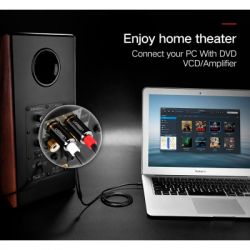 ������ ������������� 3.5mm M to 2xRCA M 5.0m AV116 black Ugreen (10591) - �������� 9