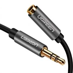 Кабель мультимедійний 3.5mm M to 3.5mm F 1.5m AV118 gray Ugreen (10593) - Картинка 2