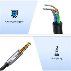 Кабель мультимедійний 3.5mm M to 3.5mm F 1.5m AV118 gray Ugreen (10593) - Картинка 8