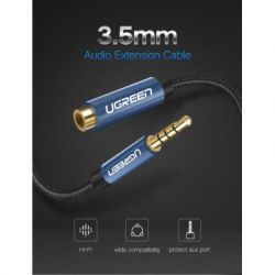 ������ �������������� 3.5mm M to 3.5mm F 2.0m AV118 blue Ugreen (40675) - �������� 2