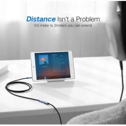 ������ �������������� 3.5mm M to 3.5mm F 2.0m AV118 blue Ugreen (40675) - �������� 4