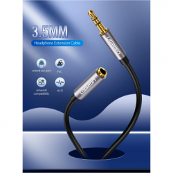 ������ ������������� 3.5mm M to 3.5mm F 2.0m AV118 gray UGREEN (10594) - �������� 3