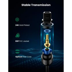 Кабель мультимедійний Optical Toslink 1.5m AV122 black Ugreen (70891) - Картинка 4