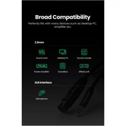 Кабель мультимедійний 3.5mm M to XLR F 1.0m AV182 black Ugreen (20763) - Картинка 8