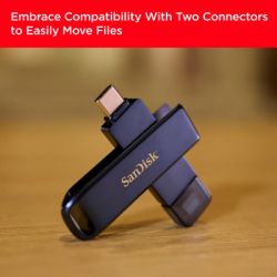 USB   SanDisk 128GB Phone Drive for iPhone Metallic Sky Lightning/Type-C U (SDIXD0N-128G-GN6NE) -  6