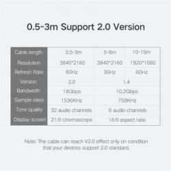 ������ ������������� HDMI M to HDMI M 1.5m HD104 black Ugreen (60820) - �������� 4