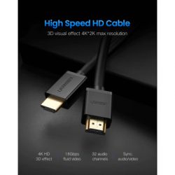 Кабель мультимедійний HDMI M to HDMI M 10.0m HD104 black Ugreen (10110) - Картинка 2