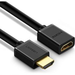 Кабель мультимедійний HDMI M to HDMI F 1.0m HD107 black Ugreen (10141) - Картинка 3