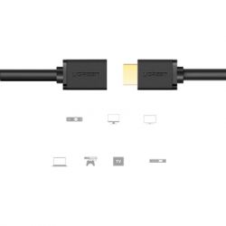 Кабель мультимедійний HDMI M to HDMI F 1.0m HD107 black Ugreen (10141) - Картинка 5