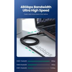 Кабель мультимедійний HDMI M to HDMI M 1.5m braided HD140 black Ugreen (80402) - Картинка 8