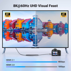 Кабель мультимедійний HDMI M to HDMI mini M 1.0m 8K HD163 black UGREEN (15514) - Картинка 2