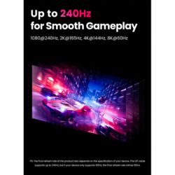 Кабель мультимедійний DisplayPort M to DisplayPort M 1.0m V1.4 braided DP114 black Ugreen (80390) - Картинка 4