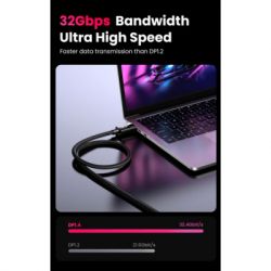 Кабель мультимедійний DisplayPort M to DisplayPort M 1.0m V1.4 braided DP114 black Ugreen (80390) - Картинка 5