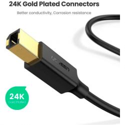Кабель для принтера USB 2.0 AM/BM 5.0m US135 black Ugreen (10352) - Картинка 3