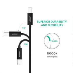 Кабель для принтера USB-C 2.0 to BM 2.0m US241 black Ugreen (50446) - Картинка 2
