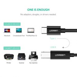 Кабель для принтера USB-C 2.0 to BM 2.0m US241 black Ugreen (50446) - Картинка 6