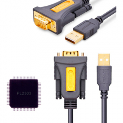 Кабель для передачі даних USB to COM M 2.0m DB9 RS-232 CR104 black Ugreen (20222) - Картинка 3