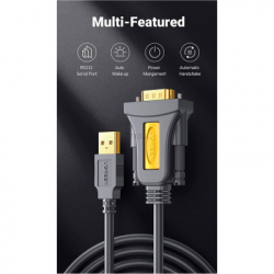 Кабель для передачі даних USB to COM M 2.0m DB9 RS-232 CR104 black Ugreen (20222) - Картинка 5