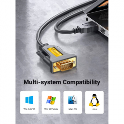 Кабель для передачі даних USB to COM M 2.0m DB9 RS-232 CR104 black Ugreen (20222) - Картинка 9