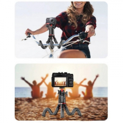 ������ RTAKO C03 Octopus Extendable Tripod Selfie Stick (with Detachable Phone Holder) Black (6942063212416) - �������� 4