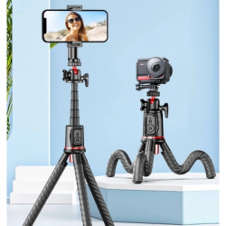������ RTAKO C03 Octopus Extendable Tripod Selfie Stick (with Detachable Phone Holder) Black (6942063212416) - �������� 8